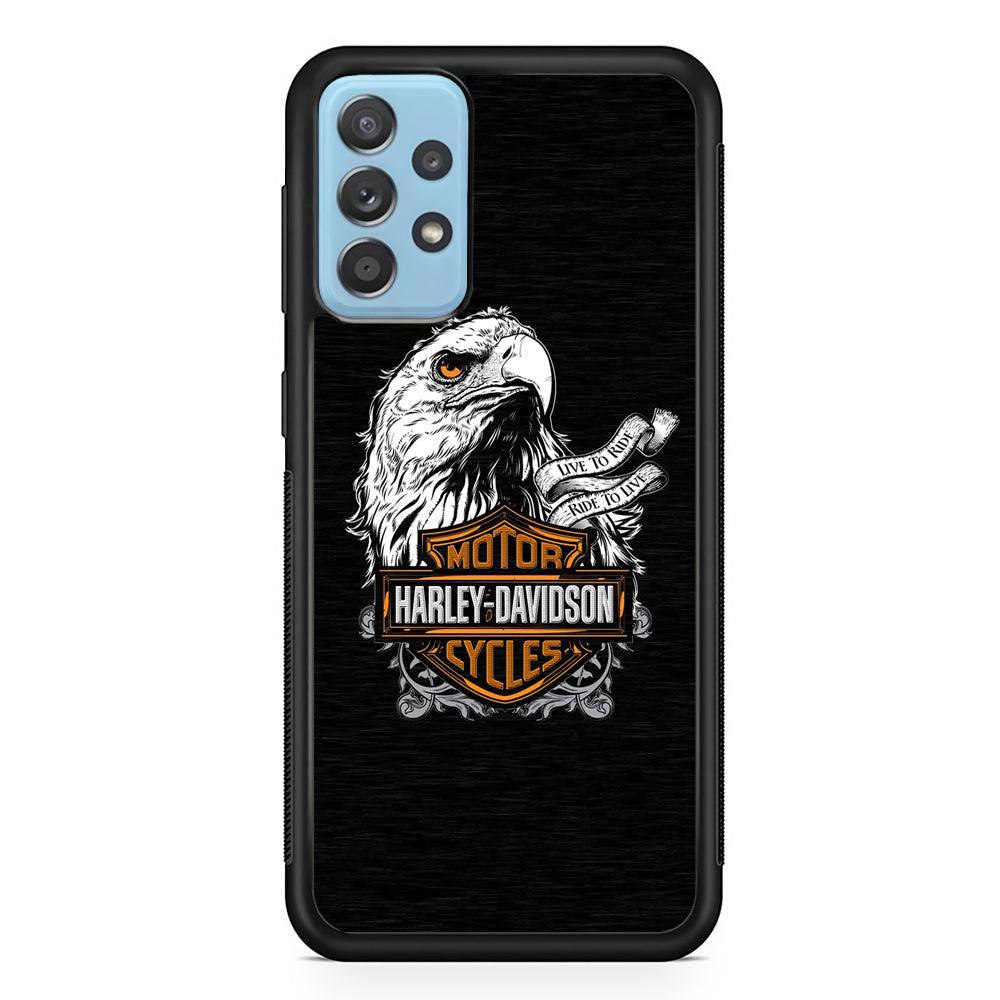 Harley Davidson Live to Ride Samsung Galaxy A72 Case-Rubber Black (2D Case)-Oxvistore