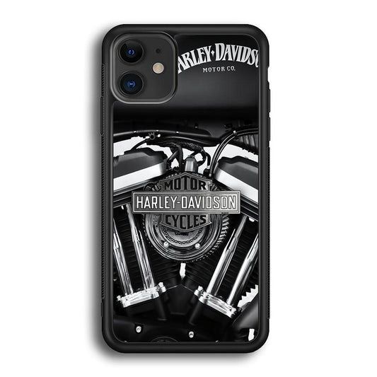 Harley Davidson Muscular Torsion iPhone 11 Case-Rubber Black (2D Case)-Oxvistore
