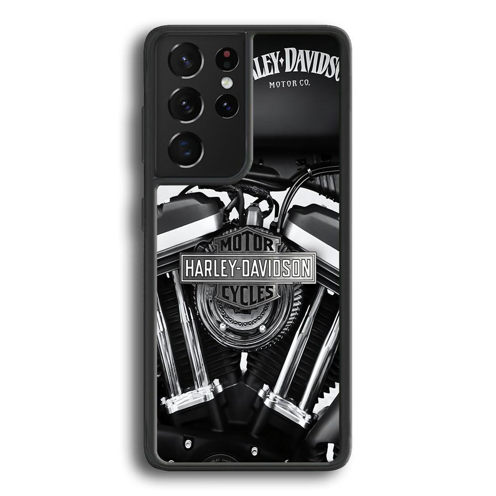 Harley Davidson Muscular Torsion Samsung Galaxy S23 Ultra Case-Rubber Black (2D Case)-Oxvistore