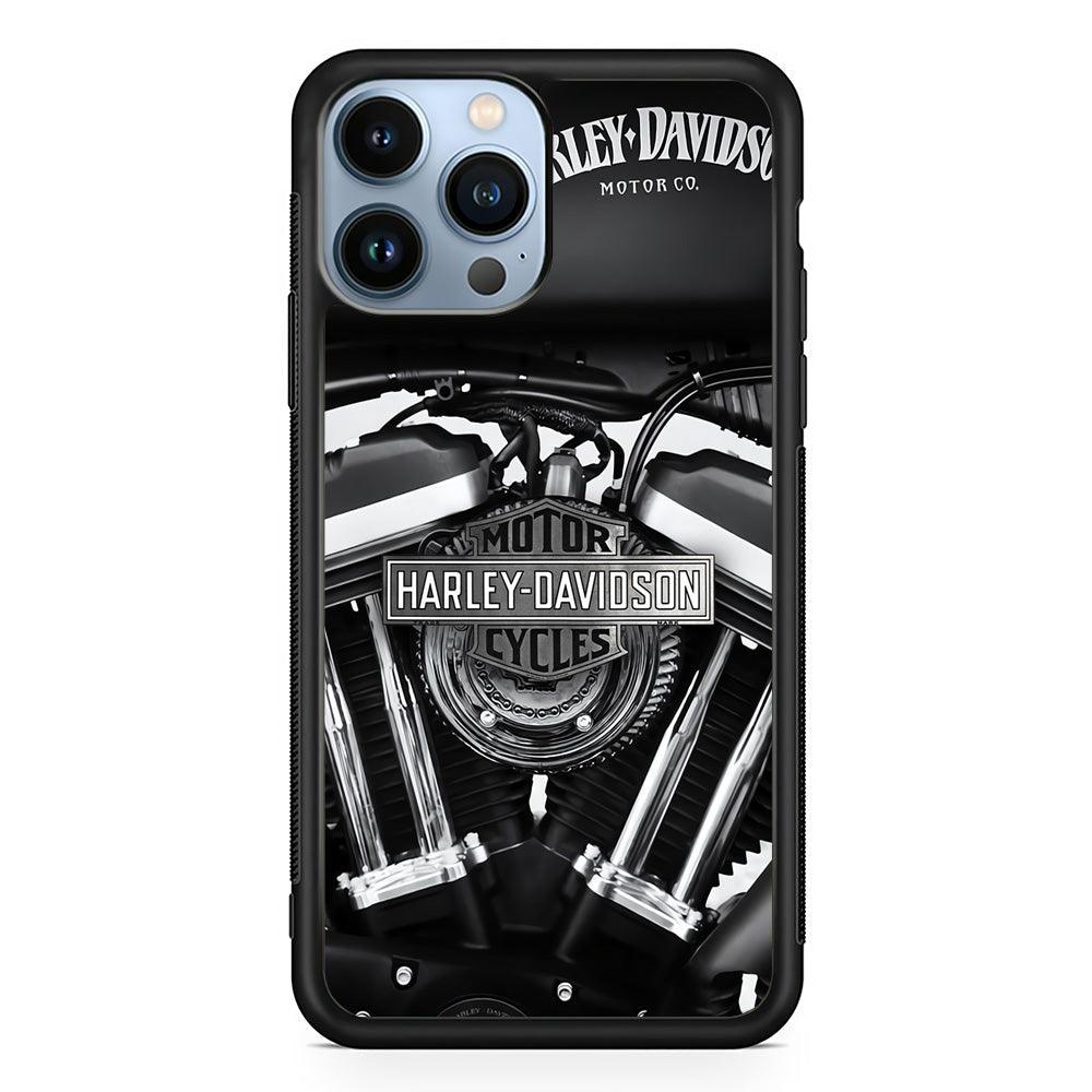 Harley Davidson Muscular Torsion iPhone 13 Pro Case-Rubber Black (2D Case)-Oxvistore
