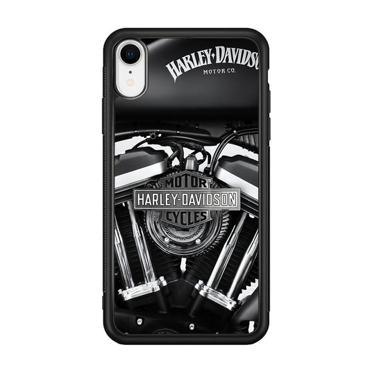 Harley Davidson Muscular Torsion iPhone XR Case-Rubber Black (2D Case)-Oxvistore