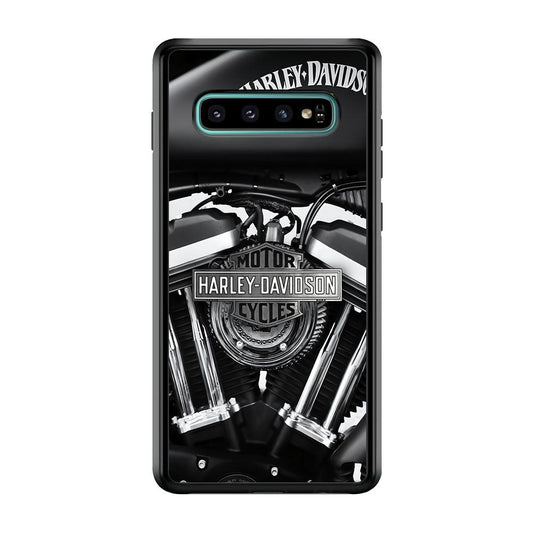 Harley Davidson Muscular Torsion Samsung Galaxy S10 Plus Case-Rubber Black (2D Case)-Oxvistore