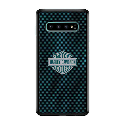 Harley Davidson Shiny Blue Steel Samsung Galaxy S10 Case-Oxvistore