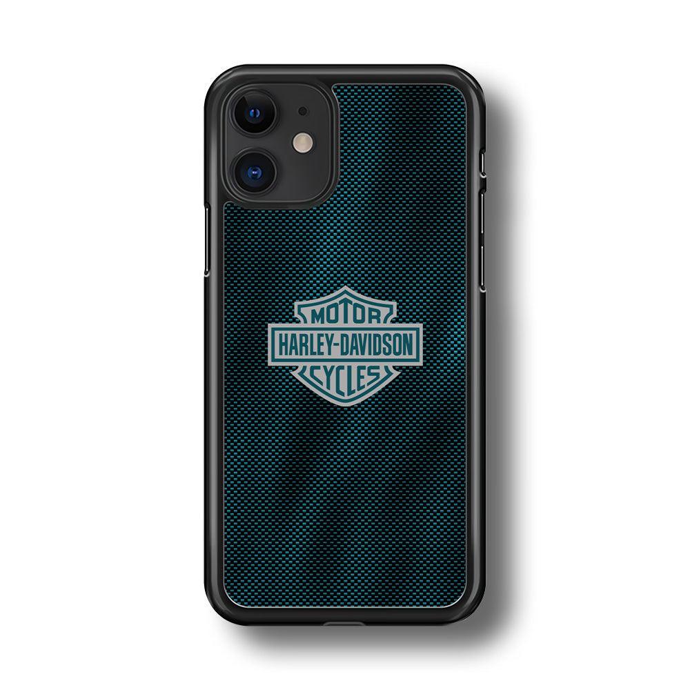 Harley Davidson Shiny Blue Steel iPhone 11 Case-Rubber Black (2D Case)-Oxvistore