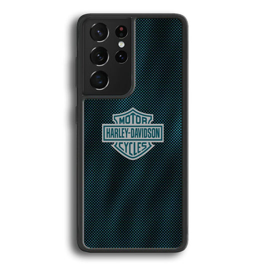 Harley Davidson Shiny Blue Steel Samsung Galaxy S24 Ultra Case-Rubber Black (2D Case)-Oxvistore