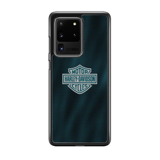 Harley Davidson Shiny Blue Steel Samsung Galaxy S20 Ultra Case-Rubber Black (2D Case)-Oxvistore