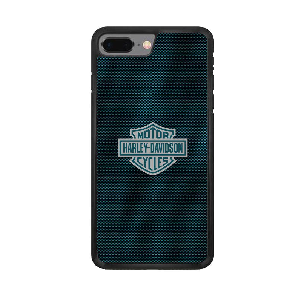Harley Davidson Shiny Blue Steel iPhone 7 Plus Case-Rubber Black (2D Case)-Oxvistore