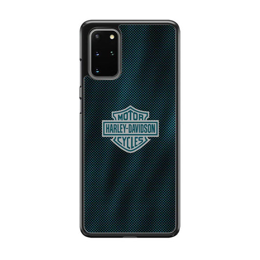 Harley Davidson Shiny Blue Steel Samsung Galaxy S20 Plus Case-Rubber Black (2D Case)-Oxvistore