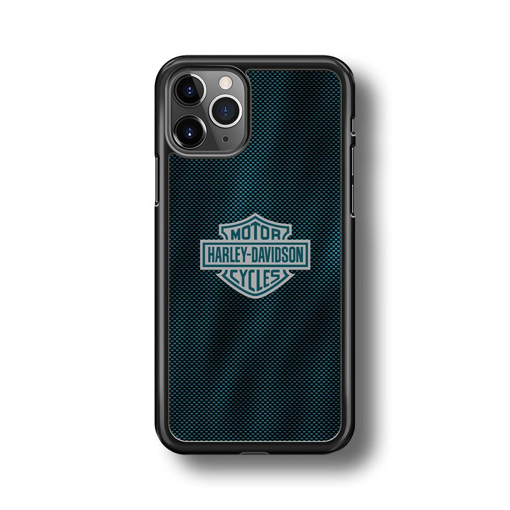 Harley Davidson Shiny Blue Steel iPhone 11 Pro Max Case-Rubber Black (2D Case)-Oxvistore