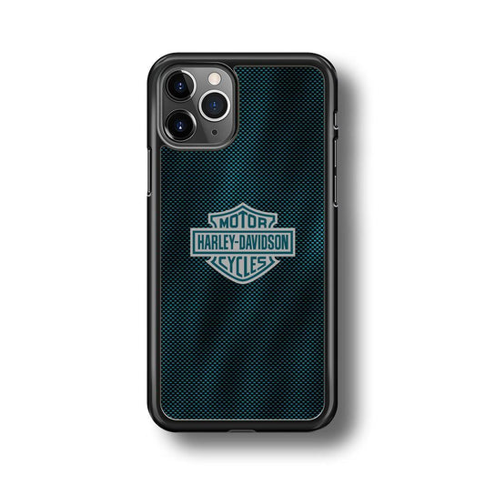 Harley Davidson Shiny Blue Steel iPhone 11 Pro Max Case-Rubber Black (2D Case)-Oxvistore