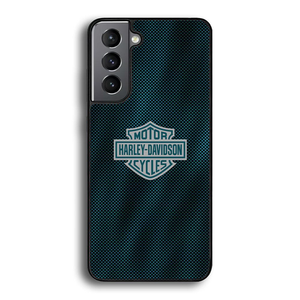 Harley Davidson Shiny Blue Steel Samsung Galaxy S21 Plus Case-Rubber Black (2D Case)-Oxvistore