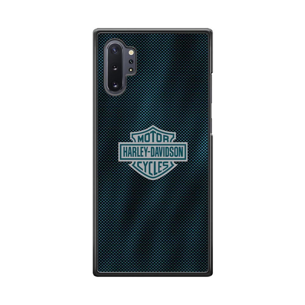 Harley Davidson Shiny Blue Steel Samsung Galaxy Note 10 Plus Case-Rubber Black (2D Case)-Oxvistore