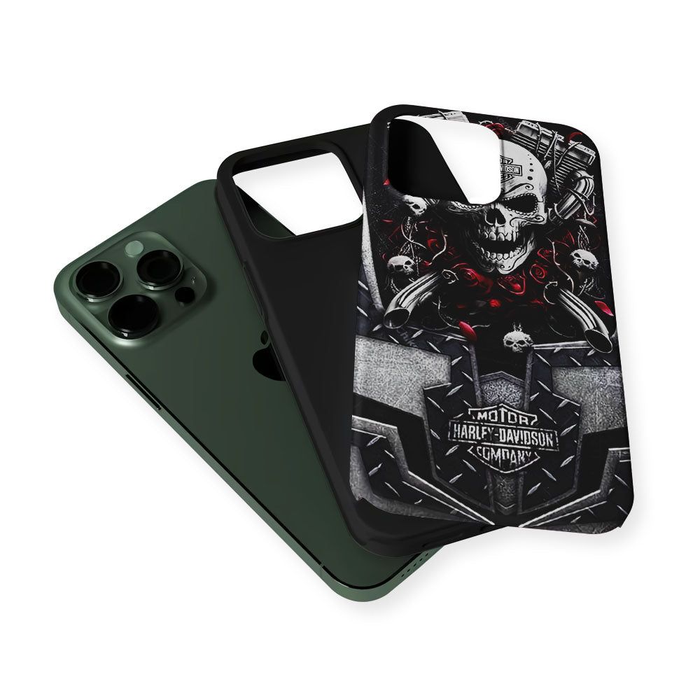 Harley Davidson Skull Art 2 in 1 Tough Phone Case