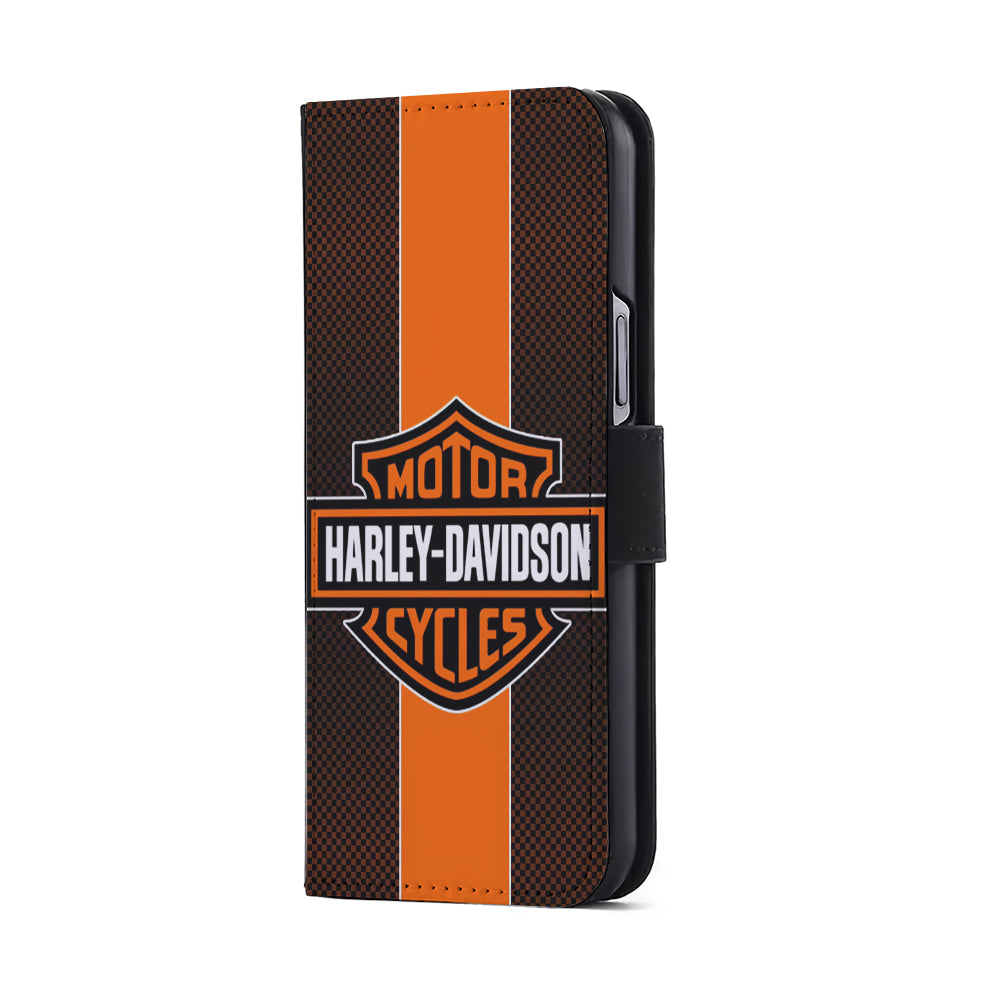 Harley Davidson Square Pattern Flip Wallet Phone Case