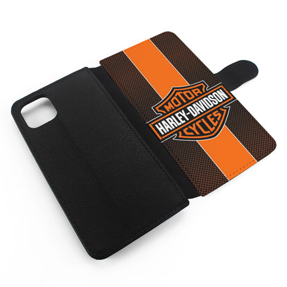 Harley Davidson Square Pattern Flip Wallet Phone Case