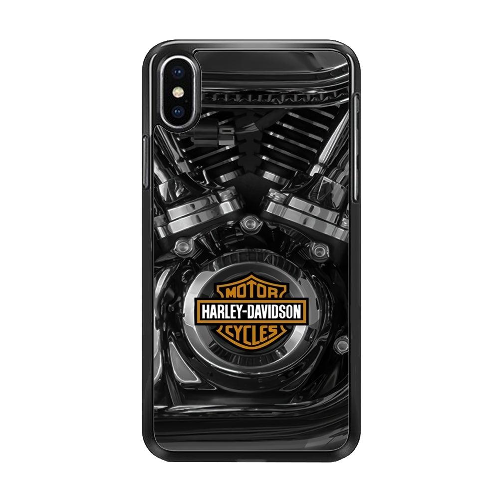 Harley Davidson The Torque iPhone XS MAX Case-Rubber Black (2D Case)-Oxvistore