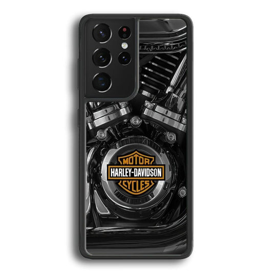 Harley Davidson The Torque Samsung Galaxy S22 Ultra Case-Rubber Black (2D Case)-Oxvistore