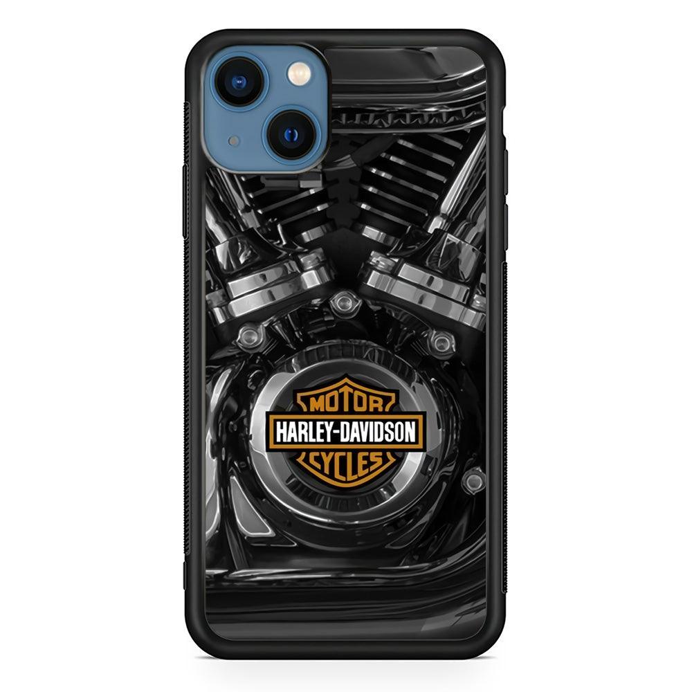 Harley Davidson The Torque iPhone 13 Case-Rubber Black (2D Case)-Oxvistore