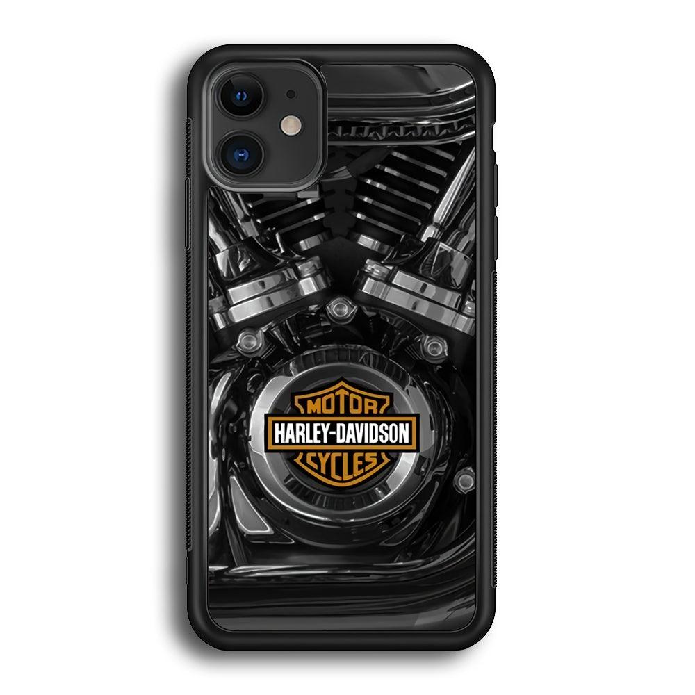 Harley Davidson The Torque iPhone 12 Case-Rubber Black (2D Case)-Oxvistore