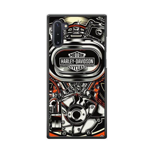 Harley Davidson Top Engine Samsung Galaxy Note 10 Case-Rubber Black (2D Case)-Oxvistore