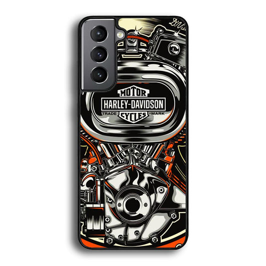 Harley Davidson Top Engine Samsung Galaxy S22 Case-Rubber Black (2D Case)-Oxvistore
