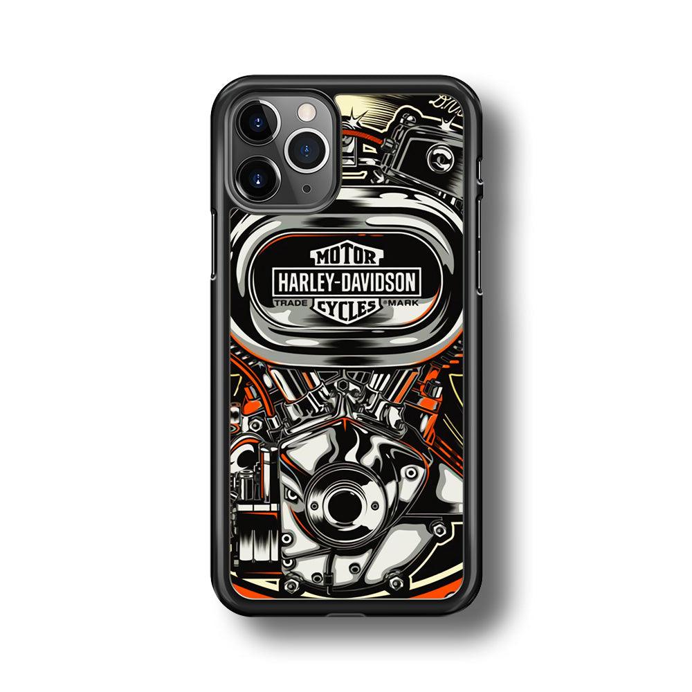 Harley Davidson Top Engine iPhone 11 Pro Max Case-Rubber Black (2D Case)-Oxvistore