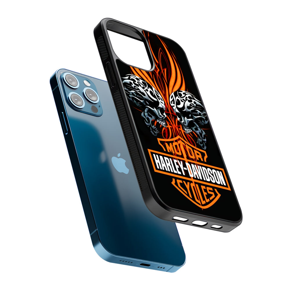 Harley Davidson Two Skull 2D Rubber Phone Case