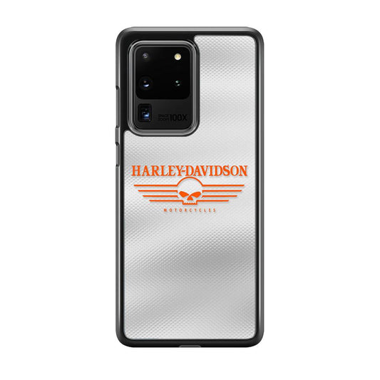 Harley Davidson White Metal Samsung Galaxy S20 Ultra Case-Oxvistore