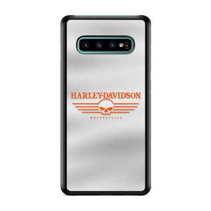 Harley Davidson White Metal Samsung Galaxy S10 Case-Oxvistore