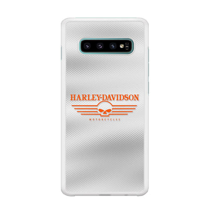 Harley Davidson White Metal Samsung Galaxy S10 Plus Case-Oxvistore