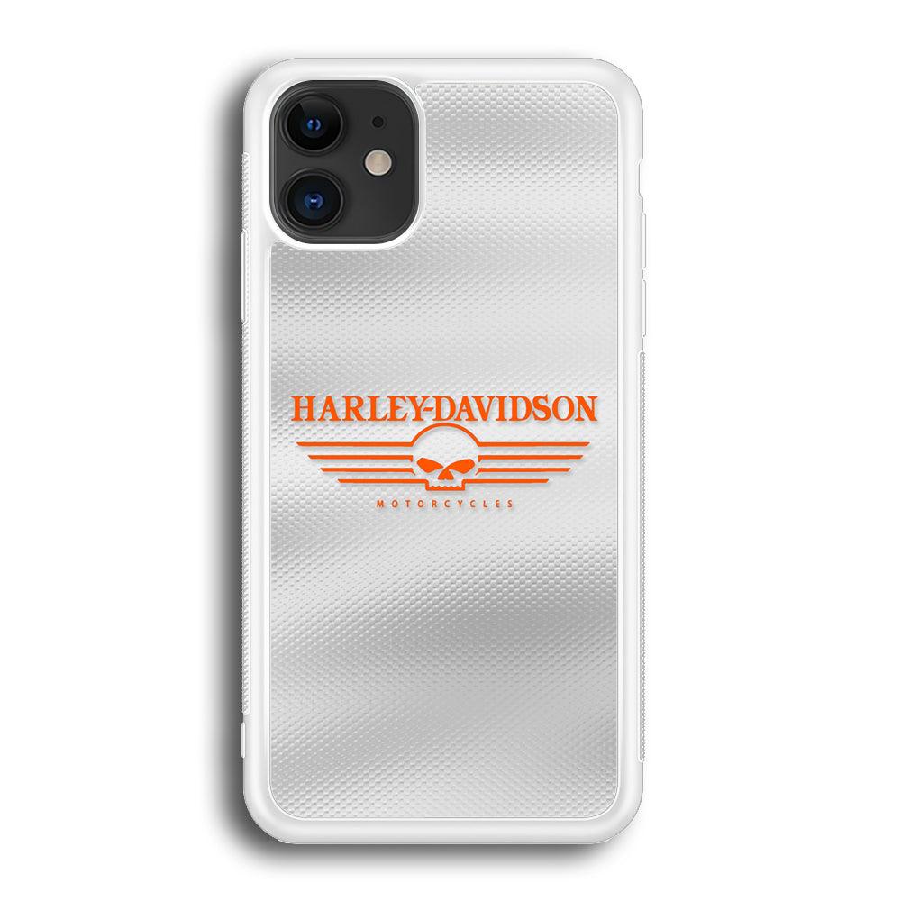 Harley Davidson White Metal iPhone 12 Case-Oxvistore