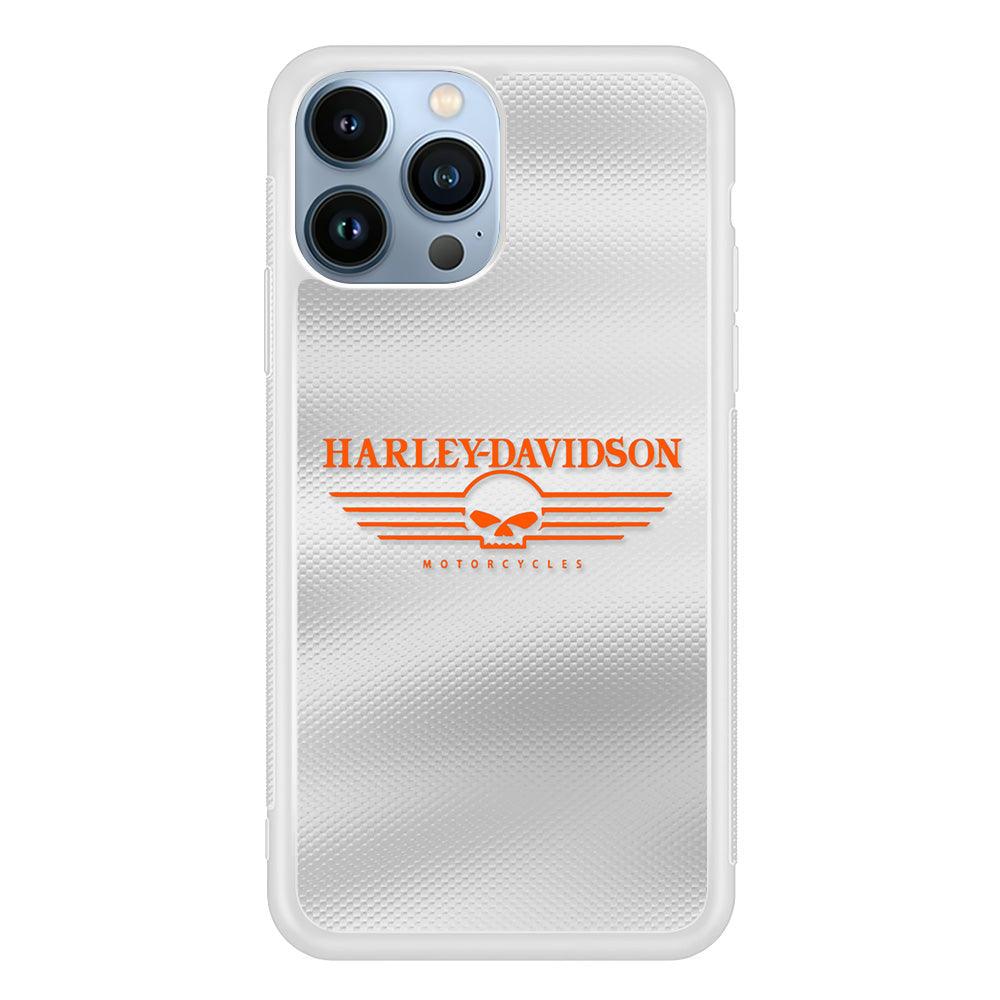 Harley Davidson White Metal iPhone 14 Pro Max Case-Oxvistore