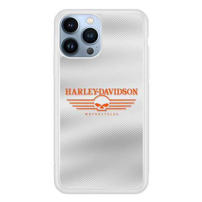 Harley Davidson White Metal iPhone 14 Pro Max Case-Oxvistore