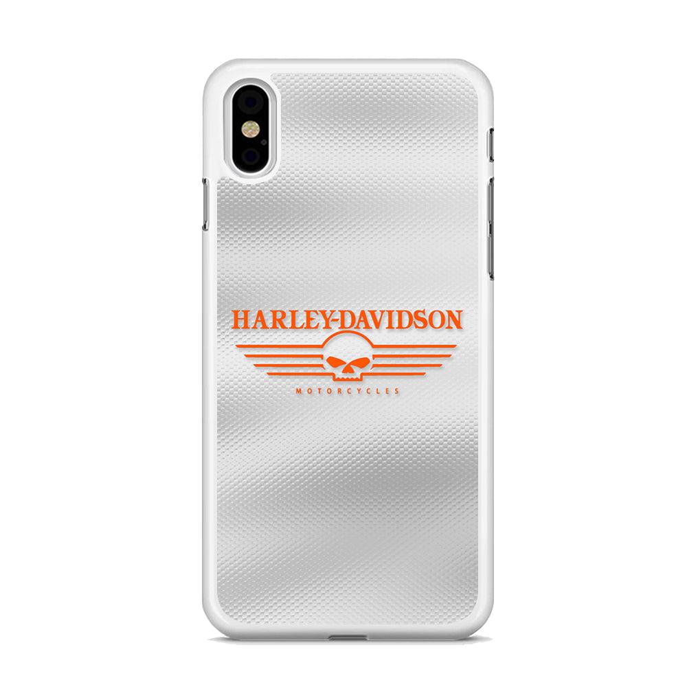 Harley Davidson White Metal iPhone X Case-Oxvistore