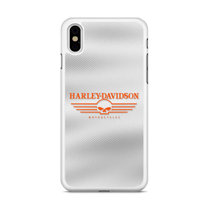 Harley Davidson White Metal iPhone XS Case-Oxvistore