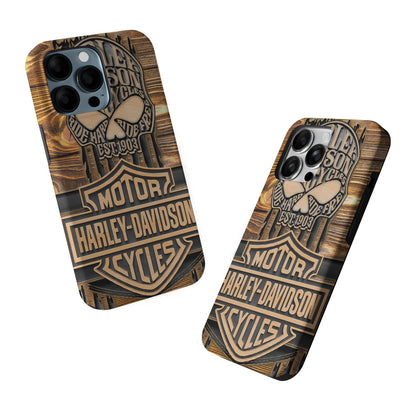 Harley Davidson Wooden Skull 2 in 1 Tough Phone Case