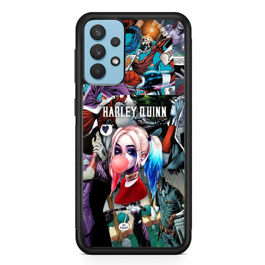 Harley Quinn Bubblegum Boom Samsung Galaxy A32 Case-Rubber Black (2D Case)-Oxvistore