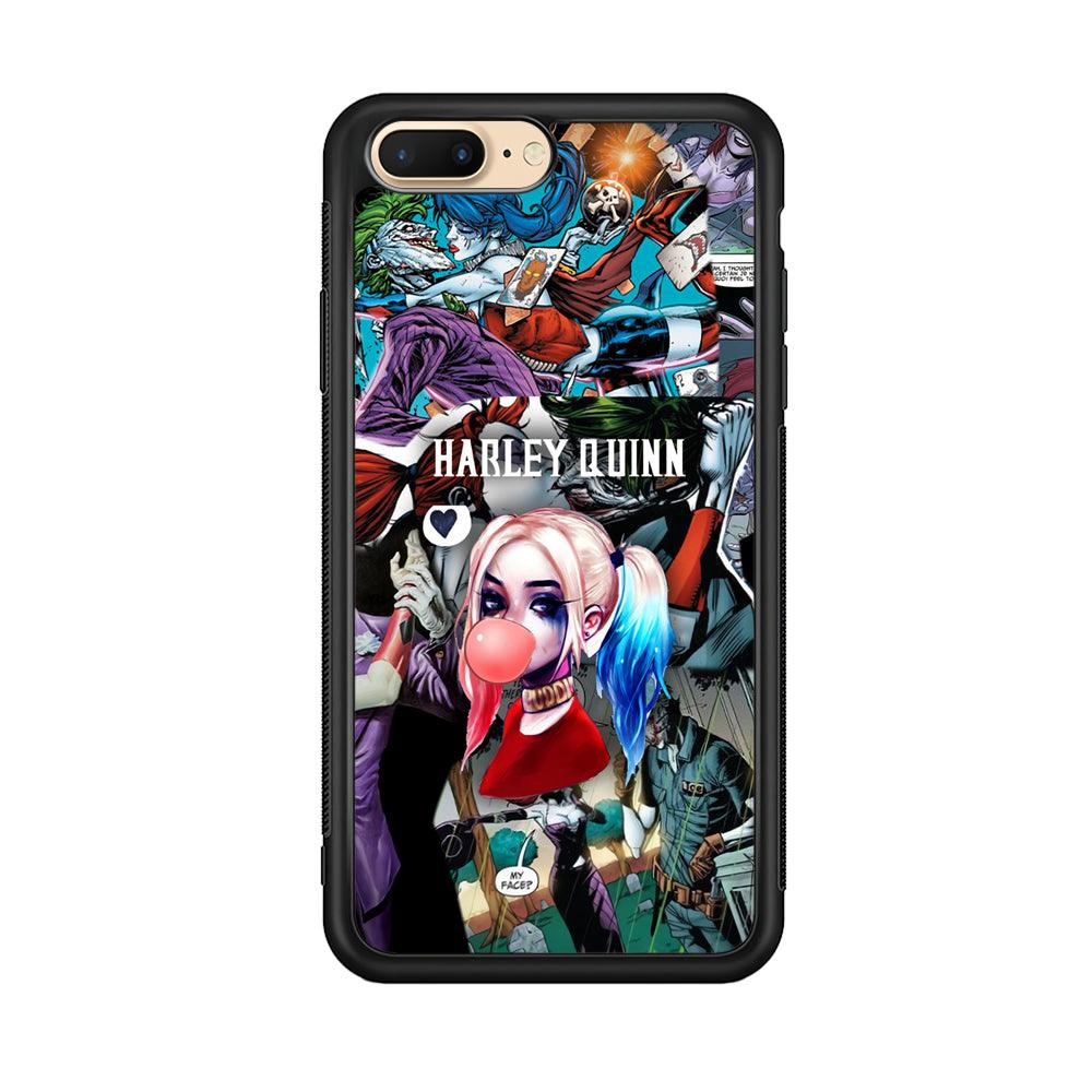 Harley Quinn Bubblegum Boom iPhone 7 Plus Case-Rubber Black (2D Case)-Oxvistore