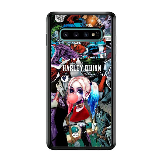 Harley Quinn Bubblegum Boom Samsung Galaxy S10 Case-Rubber Black (2D Case)-Oxvistore