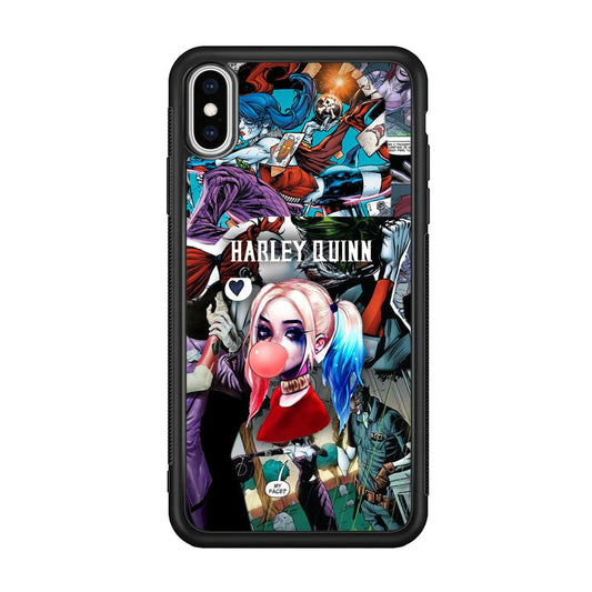 Harley Quinn Bubblegum Boom iPhone Xs Max Case-Rubber Black (2D Case)-Oxvistore