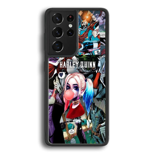 Harley Quinn Bubblegum Boom Samsung Galaxy S24 Ultra Case-Rubber Black (2D Case)-Oxvistore