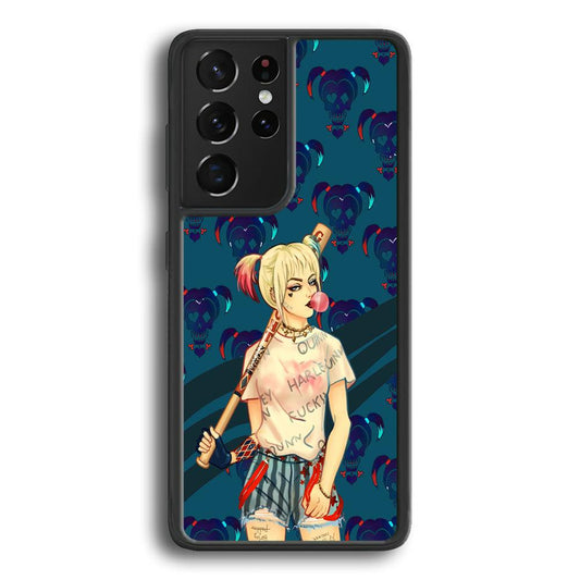 Harley Quinn Moment in Frame Samsung Galaxy S21 Ultra Case-Rubber Black (2D Case)-Oxvistore