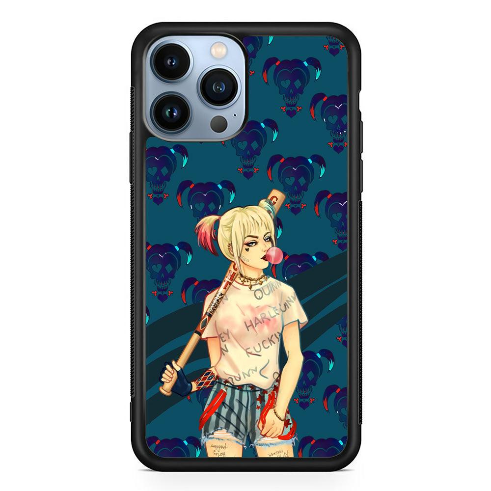 Harley Quinn Moment in Frame iPhone 13 Pro Max Case-Rubber Black (2D Case)-Oxvistore