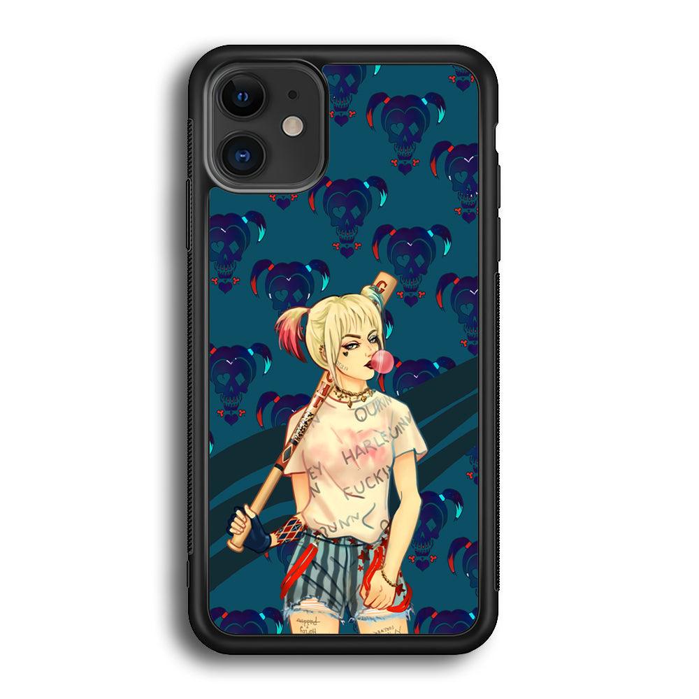 Harley Quinn Moment in Frame iPhone 11 Case-Rubber Black (2D Case)-Oxvistore