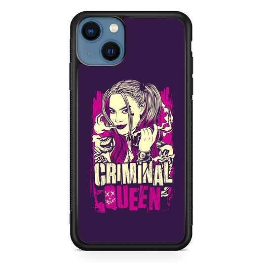 Harley Quinn The Criminal Queen iPhone 14 Case-Rubber Black (2D Case)-Oxvistore