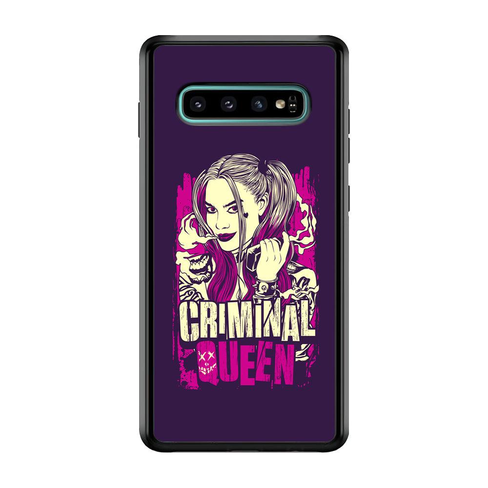Harley Quinn The Criminal Queen Samsung Galaxy S10 Plus Case-Rubber Black (2D Case)-Oxvistore
