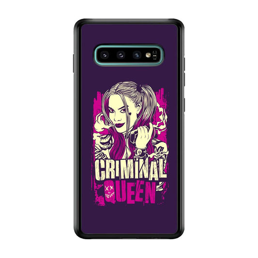 Harley Quinn The Criminal Queen Samsung Galaxy S10 Plus Case-Rubber Black (2D Case)-Oxvistore