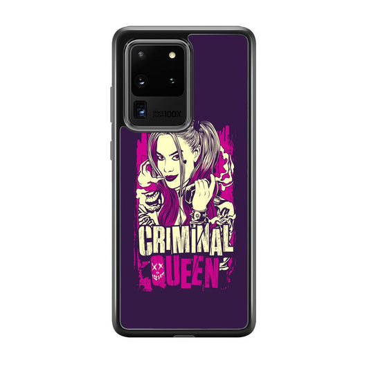 Harley Quinn The Criminal Queen Samsung Galaxy S20 Ultra Case-Rubber Black (2D Case)-Oxvistore
