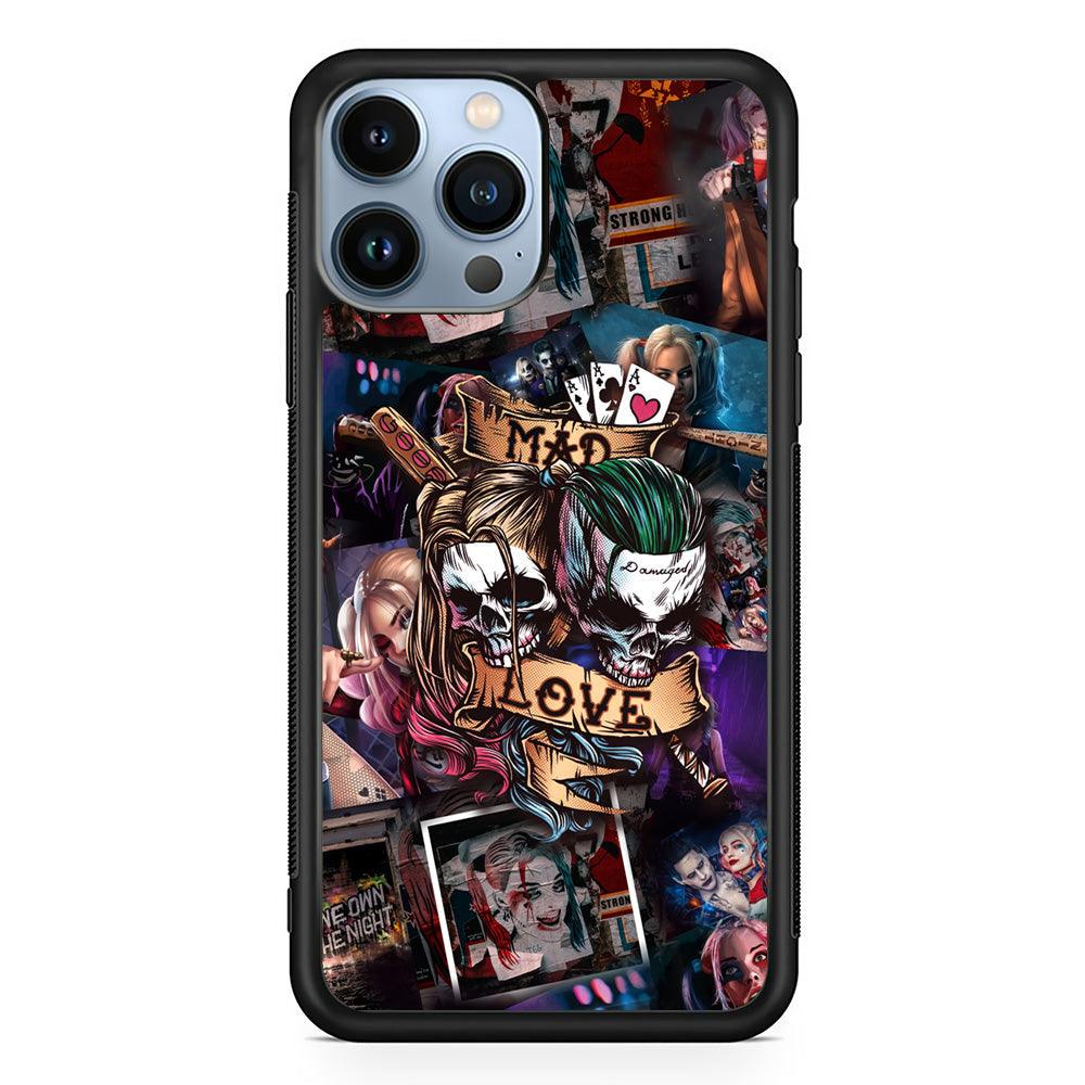Harley Quinn on Mad Love iPhone 13 Pro Max Case-Rubber Black (2D Case)-Oxvistore