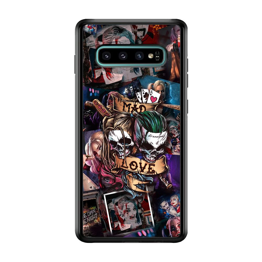 Harley Quinn on Mad Love Samsung Galaxy S10 Case-Rubber Black (2D Case)-Oxvistore
